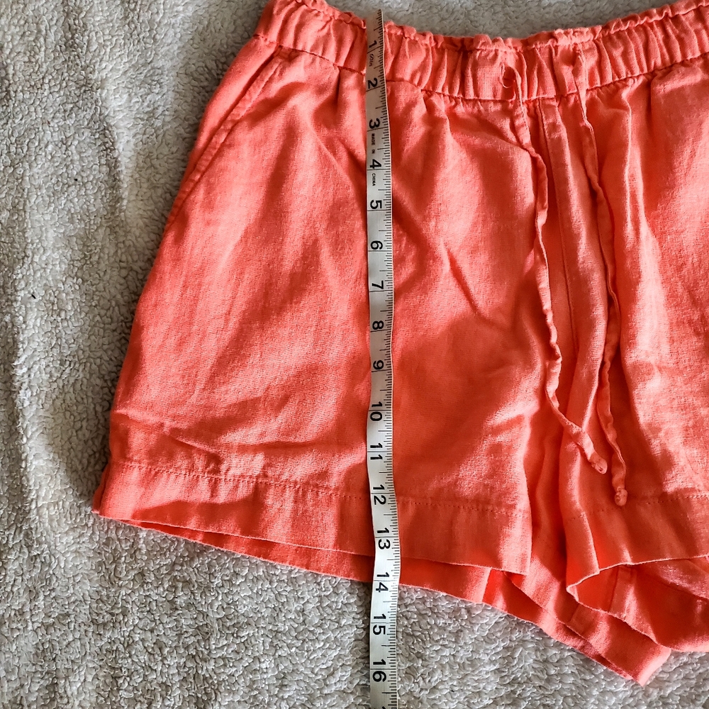 Gap Coral Shorts Lenin Blend 4 Pocket Summer Beachy  Comfy Breathable - Picture 6 of 6